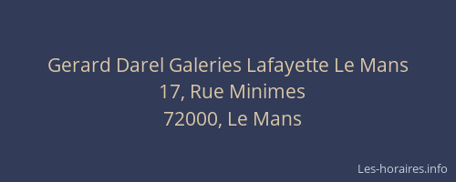 Gerard Darel Galeries Lafayette Le Mans