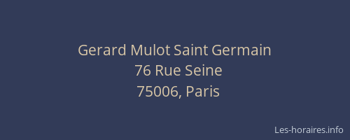Gerard Mulot Saint Germain