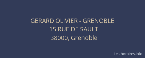 GERARD OLIVIER - GRENOBLE