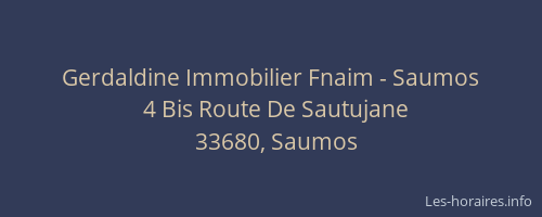Gerdaldine Immobilier Fnaim - Saumos