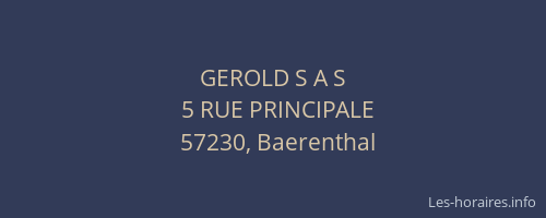 GEROLD S A S
