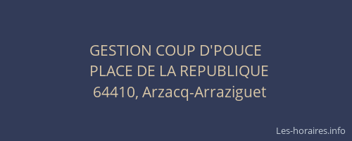 GESTION COUP D'POUCE