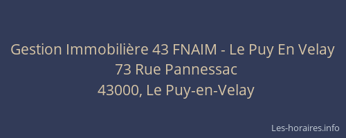 Gestion Immobili&egrave;re 43 FNAIM - Le Puy En Velay