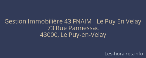 Gestion Immobilière 43 FNAIM - Le Puy En Velay