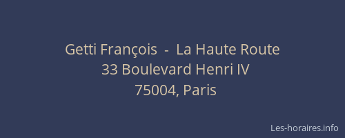 Getti François  -  La Haute Route