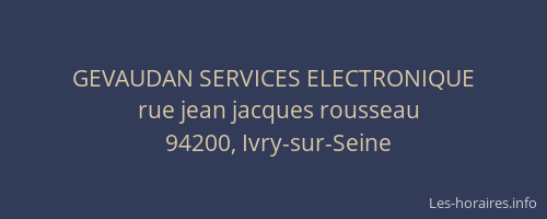 GEVAUDAN SERVICES ELECTRONIQUE