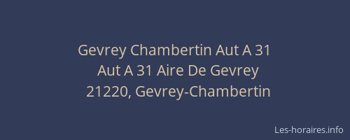 Gevrey Chambertin Aut A 31