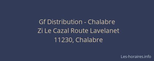 Gf Distribution - Chalabre