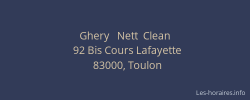 Ghery   Nett  Clean