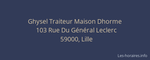 Ghysel Traiteur Maison Dhorme