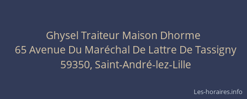 Ghysel Traiteur Maison Dhorme