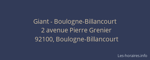 Giant - Boulogne-Billancourt