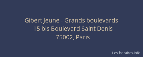 Gibert Jeune - Grands boulevards