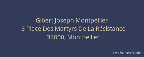 Gibert Joseph Montpellier