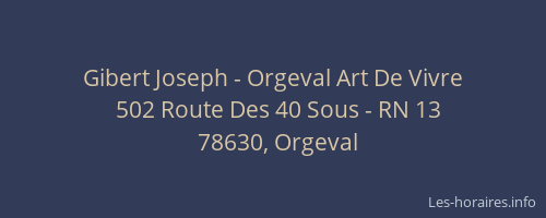 Gibert Joseph - Orgeval Art De Vivre