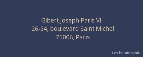 Gibert Joseph Paris VI