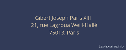 Gibert Joseph Paris XIII