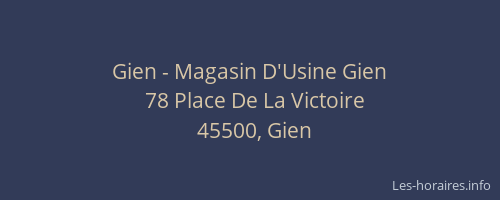 Gien - Magasin D'Usine Gien