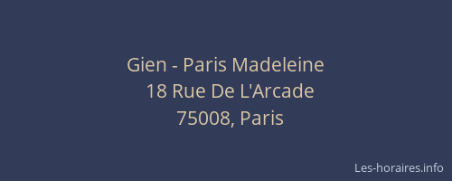 Gien - Paris Madeleine