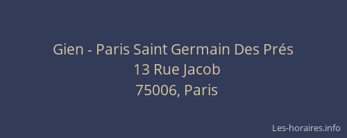 Gien - Paris Saint Germain Des Prés