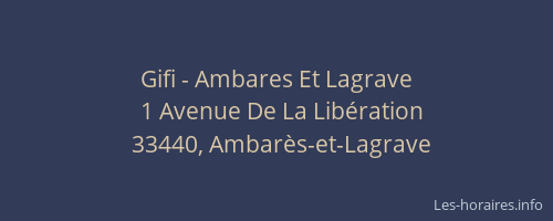 Gifi - Ambares Et Lagrave