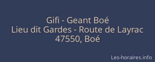 Gifi - Geant Boé