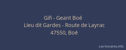 Gifi - Geant Boé