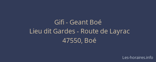 Gifi - Geant Bo&eacute;