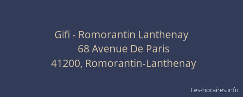Gifi - Romorantin Lanthenay