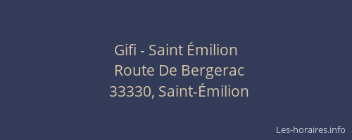 Gifi - Saint &Eacute;milion