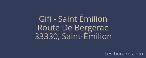 Gifi - Saint Émilion
