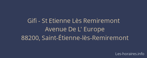 Gifi - St Etienne Lès Remiremont