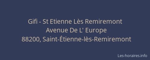 Gifi - St Etienne L&egrave;s Remiremont