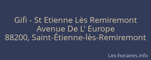 Gifi - St Etienne Lès Remiremont