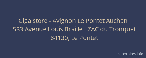Giga store - Avignon Le Pontet Auchan