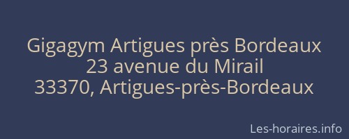 Gigagym Artigues pr&egrave;s Bordeaux