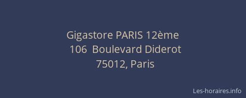 Gigastore PARIS 12ème