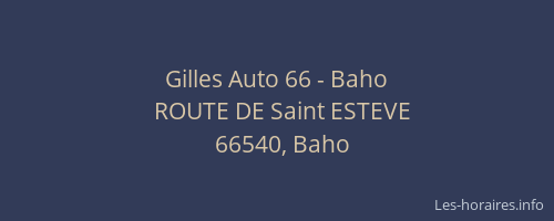 Gilles Auto 66 - Baho
