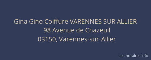 Gina Gino Coiffure VARENNES SUR ALLIER