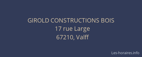 GIROLD CONSTRUCTIONS BOIS