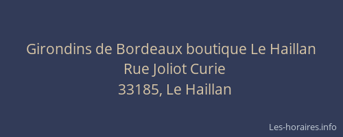 Girondins de Bordeaux boutique Le Haillan