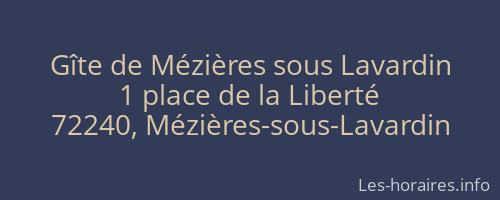 Gîte de Mézières sous Lavardin