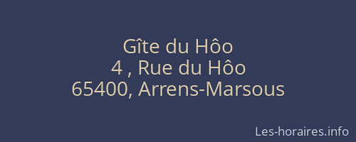 Gîte du Hôo
