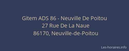 Gitem ADS 86 - Neuville De Poitou