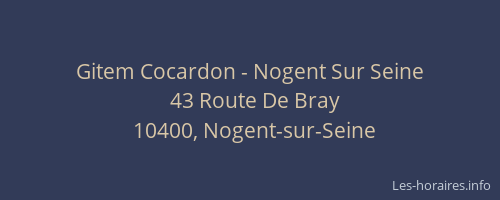 Gitem Cocardon - Nogent Sur Seine