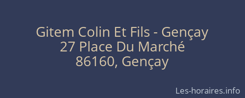 Gitem Colin Et Fils - Gençay