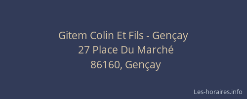 Gitem Colin Et Fils - Gen&ccedil;ay