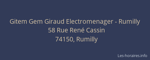 Gitem Gem Giraud Electromenager - Rumilly