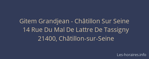 Gitem Grandjean - Ch&acirc;tillon Sur Seine