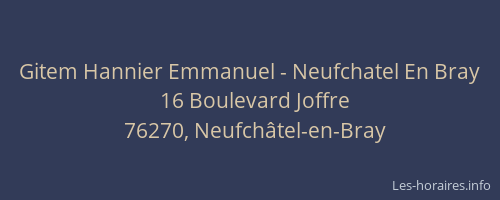 Gitem Hannier Emmanuel - Neufchatel En Bray